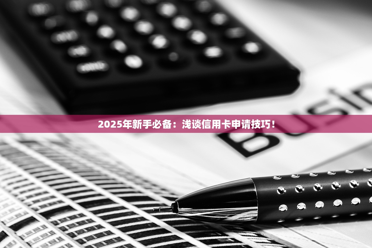 2025年新手必备：浅谈信用卡申请技巧！