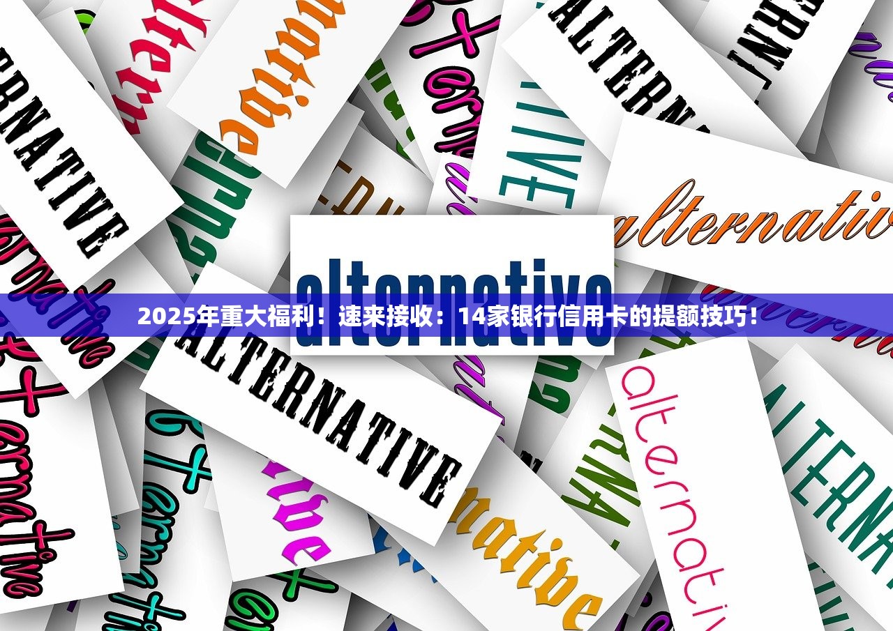 2025年重大福利！速来接收：14家银行信用卡的提额技巧！