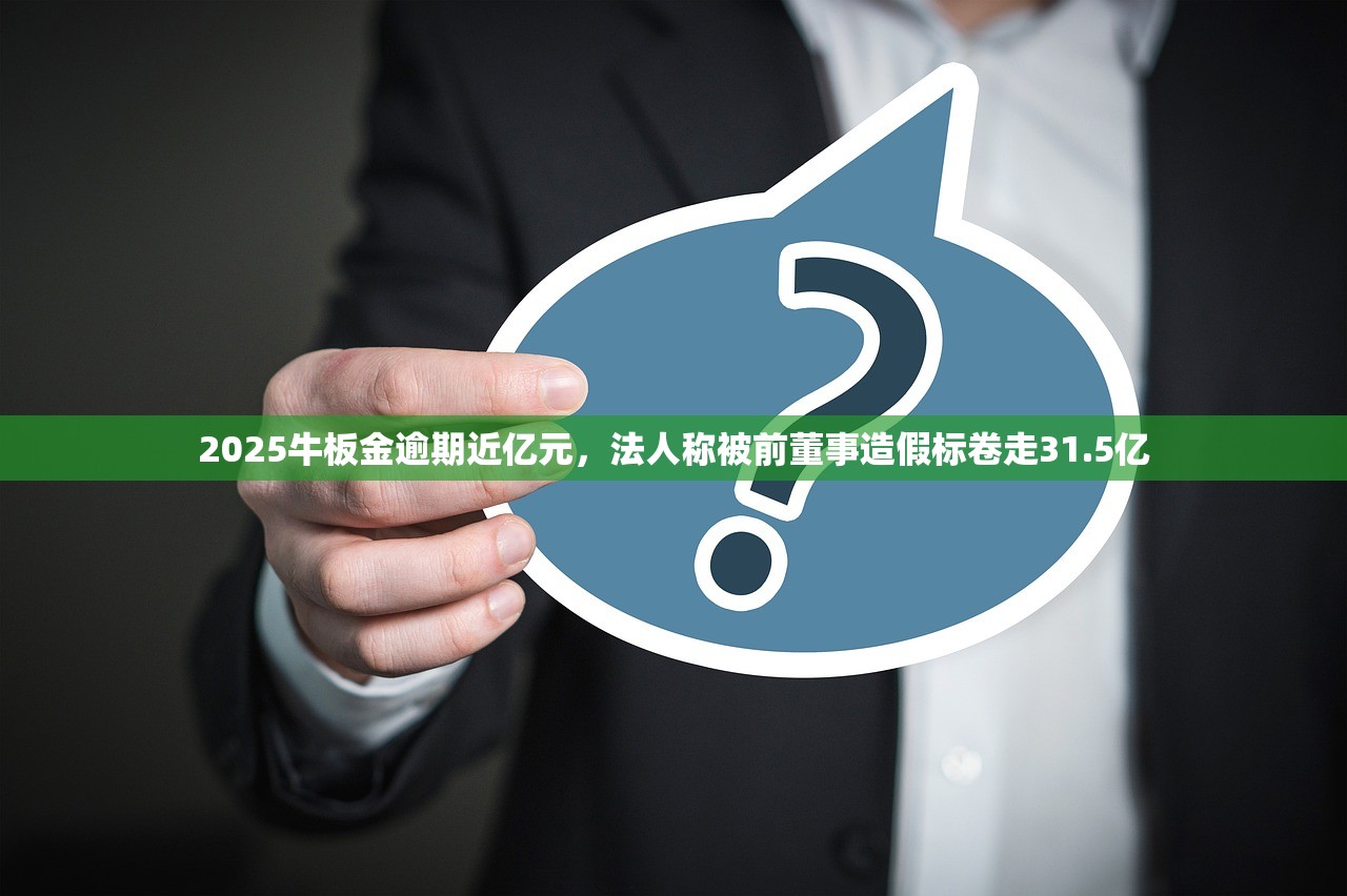 2025牛板金逾期近亿元，法人称被前董事造假标卷走31.5亿